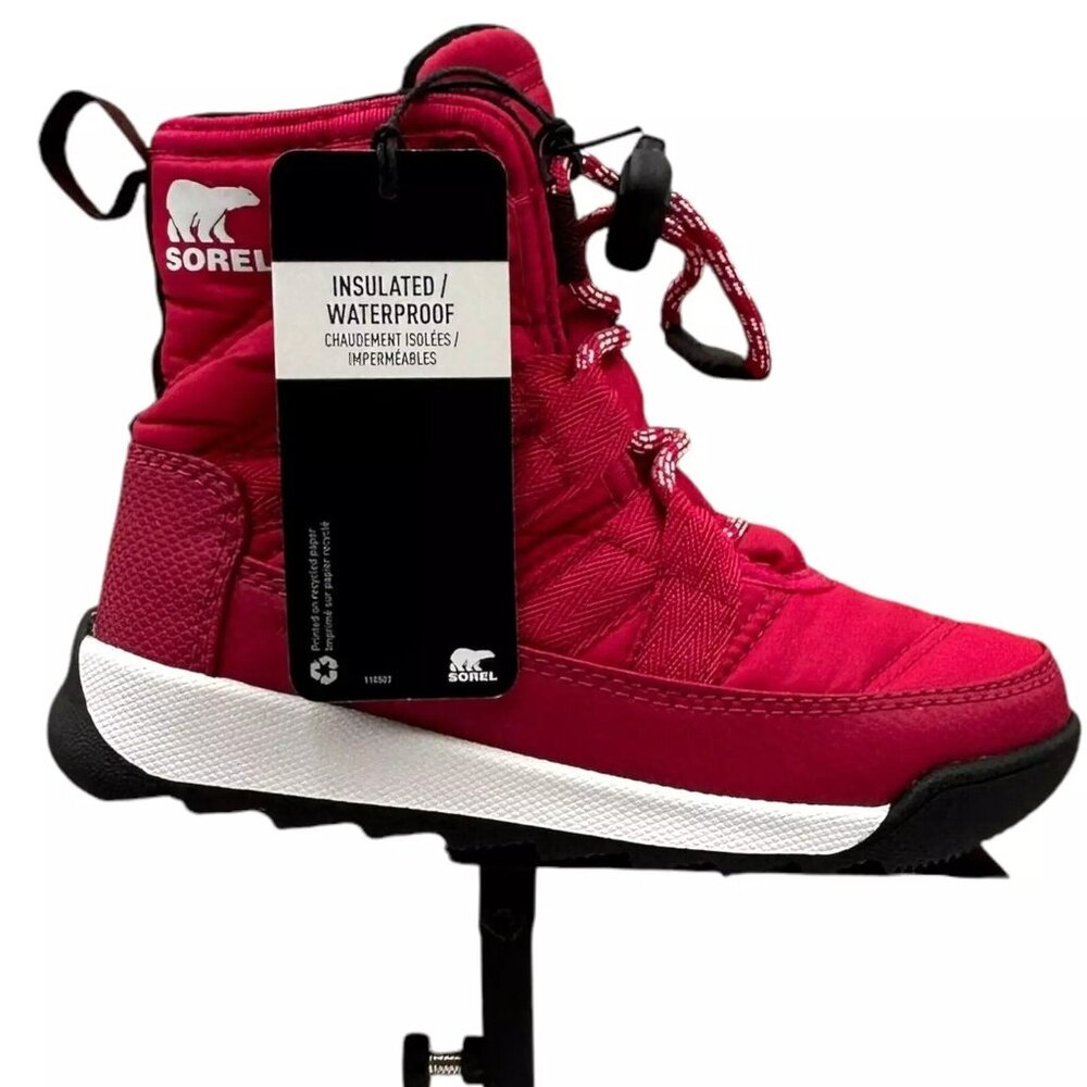 Sorel Toddler Girl's/Boy's Lined Snow Boots Size 9 Fuchsia Rush/Black Waterproof - Picture 9 of 12